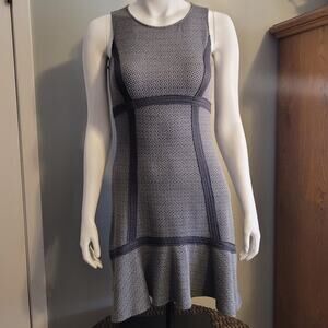 Tabitha Anthropologie Women Sleeveless Knit Sweater Dress Gray Ombre Fit Flare 2